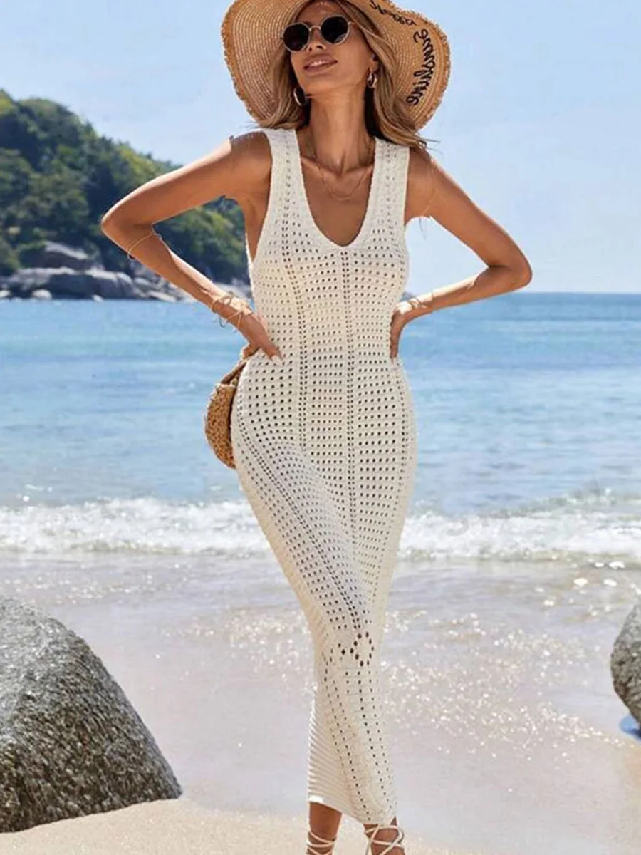 S - XL 2025 V Neck Hollow Out  - Cover Up Kaftan recension och pris