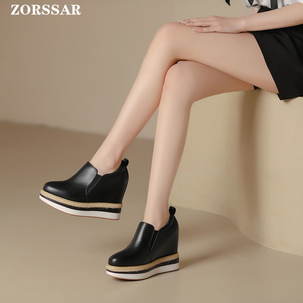 12cm Genuine Leather Platform  - Wedge Espadrille Women recension och pris