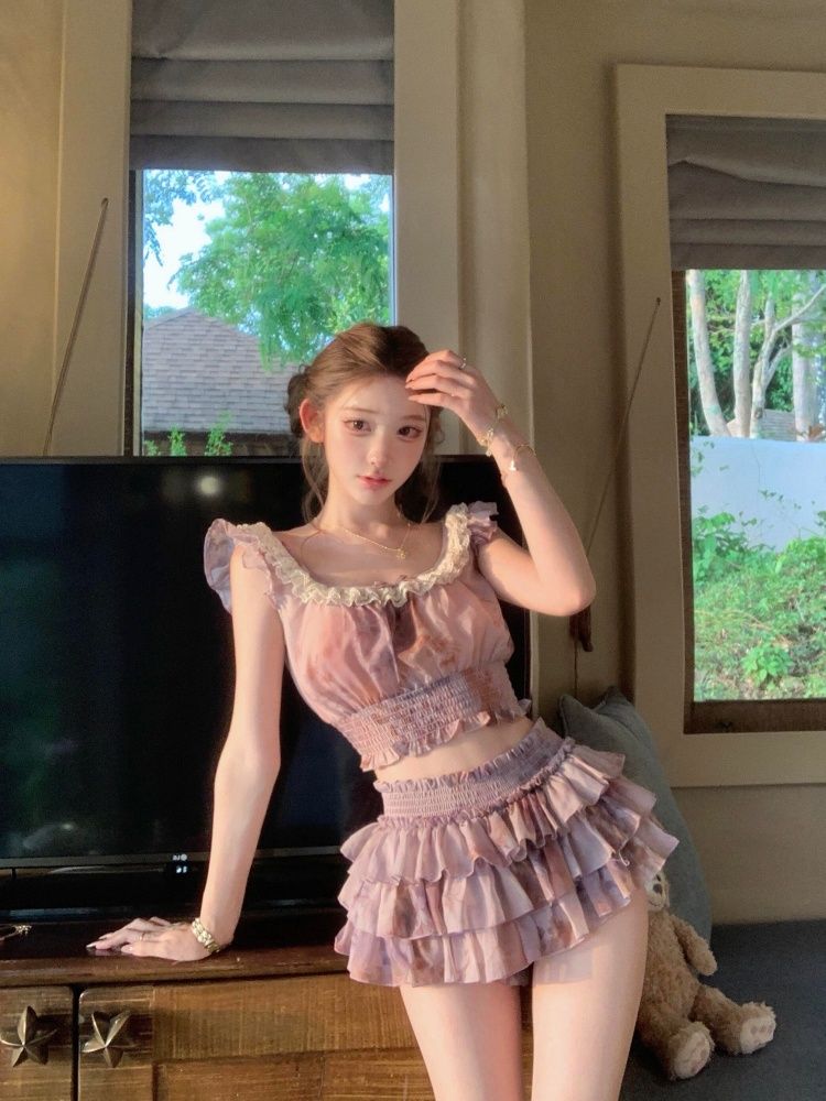 French Sweet Coquette Off Shou - Romper Floral Print recension och pris